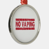 Geen Vaping Red Ink Stamp Metalen Ornament (Rechts)