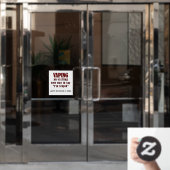 Geen Vaping Sign Window Cling Raamsticker (Kantoordeur)