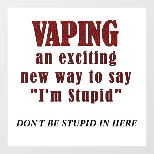 Geen Vaping Sign Window Cling Raamsticker (Vel)