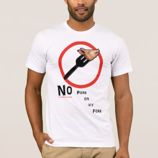geen varkensvlees op mijn vork t-shirt
