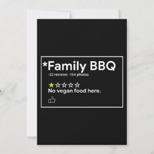 Geen veganistisch eten voor familie BBQ Kaart