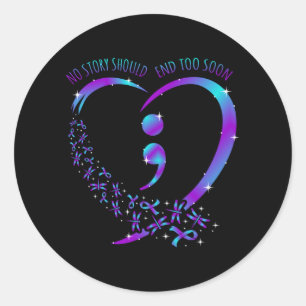Geen verhaal zou een gelukkig zelfmoordbewustzijn  ronde sticker