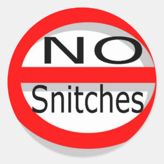 Geen verklikkers ronde sticker