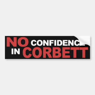 Geen vertrouwen in Corbett - Bumpersticker, zwart Bumpersticker