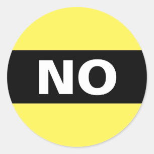 Geen vet, eenvoudig zwart en wit ronde sticker