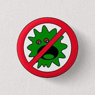 Geen virus toegestaan ronde button 3,2 cm
