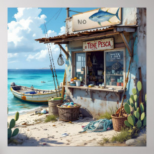 Geen vis vandaag bonaire poster
