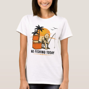 Geen Vissen Vandaag Verdrietige Stickman Visliefhe T-shirt