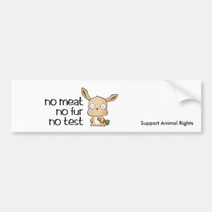 geen vlees , geen testmarlo , steun voor de rechte bumpersticker