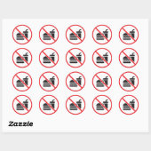 Geen voedsel of Drink Ronde Sticker (Vel)