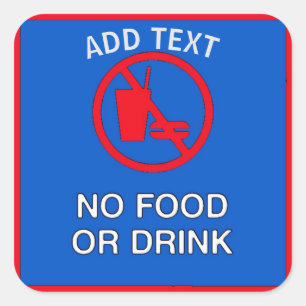 Geen voedsel of Drink teken Vierkante Sticker