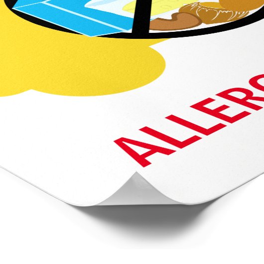 Geen voedsel toegestaan op school bus-allergie poster (Hoek)