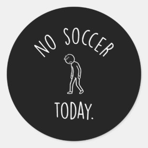 Geen voetbal vandaag Verdrietige stickfiguur Voetb Ronde Sticker