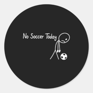 Geen voetbal vandaag Voetbal Verdrietige Stickman Ronde Sticker