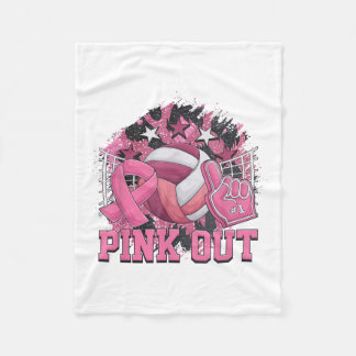 Geen Volleybal Ribbon Borstkanker Bewustzijn Fleece Deken