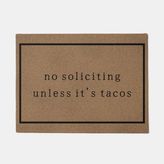 Geen vragen, tenzij het Tacos Custom Tan Funny is Deurmat (Voorkant)