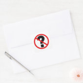 Geen vragen vierkante sticker (Envelop)