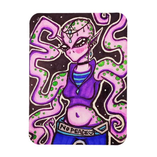 Geen Vrede Alien Magnet Magneet (Verticaal)