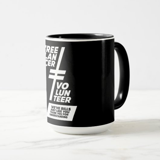 Geen vrijwilliger mok (Voorkant rechts)