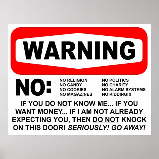 Geen waarschuwingsbord voor advocaten poster (Voorkant)