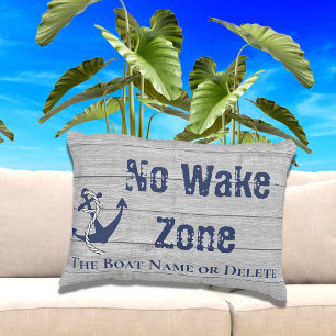 Geen Wake Zone Navy Anker Rope Nautical Accent Kussen