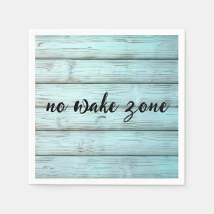 Geen Wake Zone op Retro Rustic Wood Servet