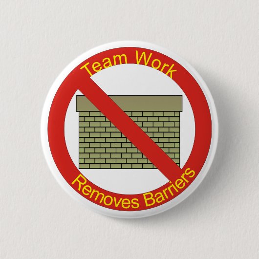 Geen WallsTeamwork verwijdert barrières Ronde Button 5,7 Cm (Voorkant)