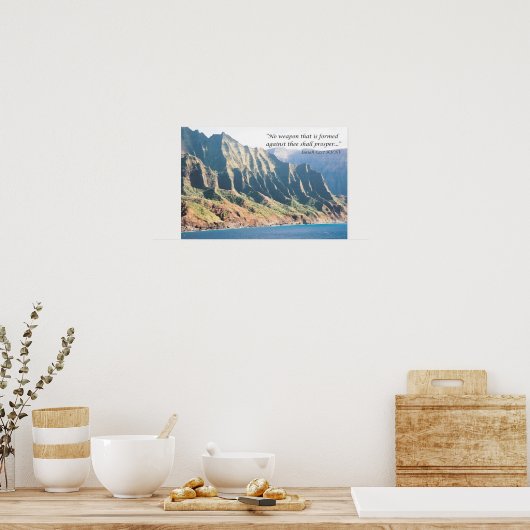 Geen wapen dat tegen u is geformatteerd zal Poster (Keuken)