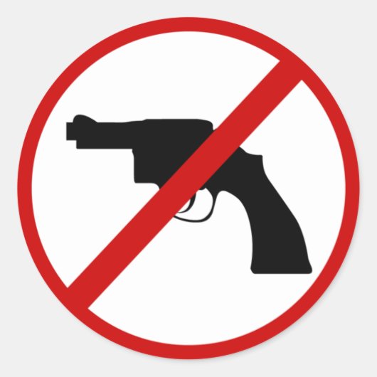 Geen wapens ronde sticker (Voorkant)