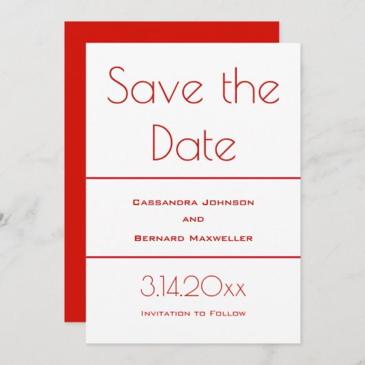 Geen weduwenset | Datum opslaan Save The Date (Voorkant / Achterkant)
