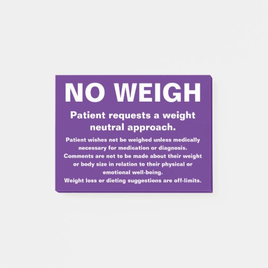 Geen weegnotitie post-it® notes (Voorkant)