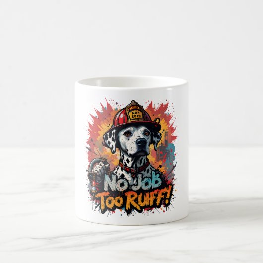 Geen werk te zwaar! Brandweerman Hond Mok - grappi (Center)