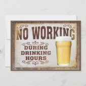 "Geen werkende" Mannen-verjaardag tweezijdig Kaart (Voorkant)