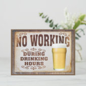 "Geen werkende" Mannen-verjaardag tweezijdig Kaart (Staand voorkant)