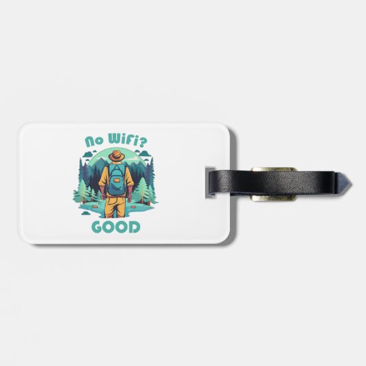 Geen Wifi Goede Backpacker Bagagelabel (Achterkant horizontaal)