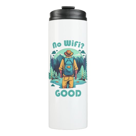 Geen Wifi Goede Backpacker Thermosbeker (Voorkant)