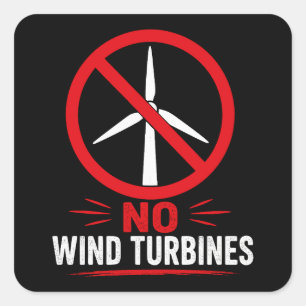 Geen windturbines platteland protest vierkante sticker