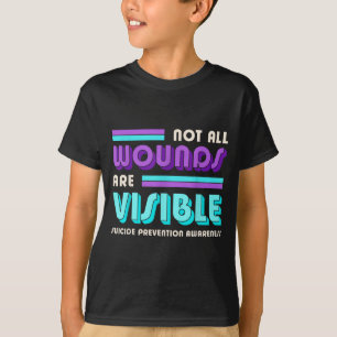 Geen wonden zijn zichtbaar preventie bewustzijn da t-shirt