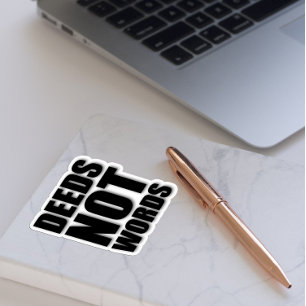 Geen woorden motivatie wit zwart sticker