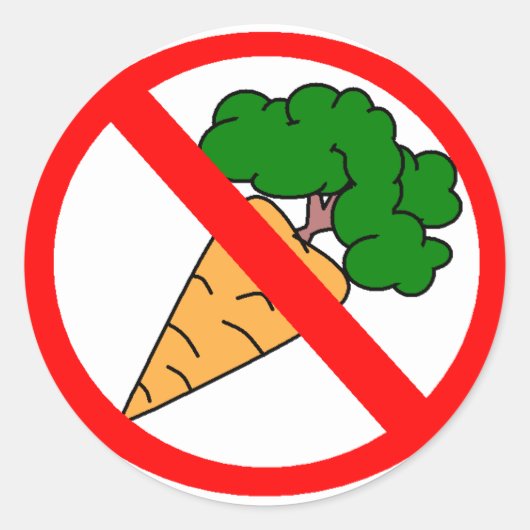 Geen wortelen. ronde sticker (Voorkant)