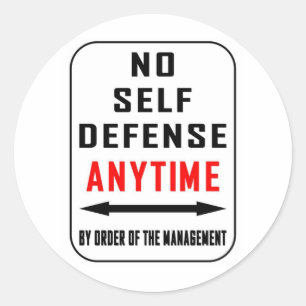 GEEN ZELFVERDEDIGING OP ELK MOMENT RONDE STICKER