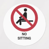 Geen zitting, verbodsbord labels (Design 1)