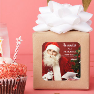 Geen zoekopdrachten ADD-naam Santa Claus Gift Stic Vierkante Sticker