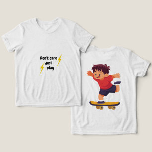 Geen Zorg, Gewoon Spelen – Zwarte Kinderen T-Shirt