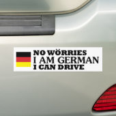Geen zorgen dat ik Duits ben... ik kan boer sticke Bumpersticker (Op auto)