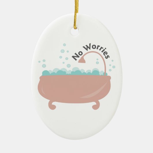 Geen zorgen keramisch ornament (Voorkant)