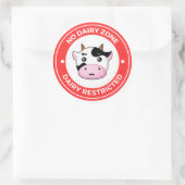 Geen zuivelzone ronde sticker (Tas)