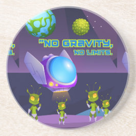 Geen zwaartekracht geen grenzen zandsteen onderzetter