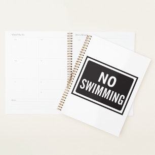 Geen Zwembord Vet Zwart-wit Waarschuwing Planner