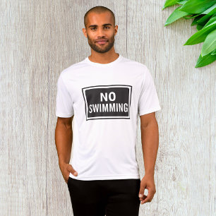 Geen Zwembord Vet Zwart-wit Waarschuwing T-shirt